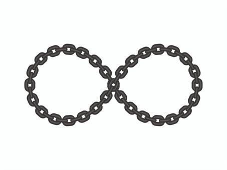 無限大マーク（鎖・中）02 無限大,インフィニティ,鎖,チェーン,記号,アイコン,マーク,シンプル,文字のイラスト素材