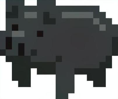 Illustration, dot picture, pig, simple, 
