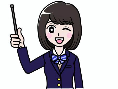 指示棒ウインク 学生女の子JK女子高生