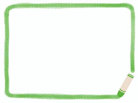クレヨンの手描きフレーム・グリーン フレーム,クレヨン,枠,緑,見出し,囲み枠,飾り枠,背景,手描き,手書きのイラスト素材