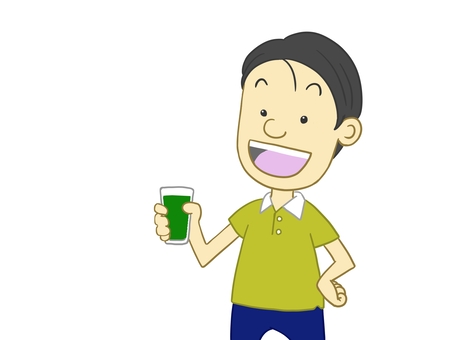 Illustration of male with green juice, green juice, male, green, JPG and PNG