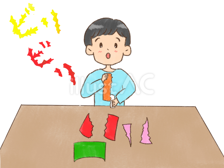 感覚遊びをする男の子 療育,感覚,遊びのイラスト素材