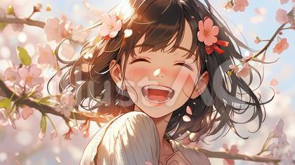 桜と女の子