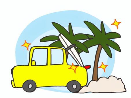 car, car, palm tree, summer, JPG and PNG