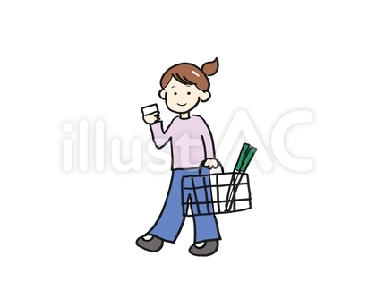 メモを片手に買い物をする人