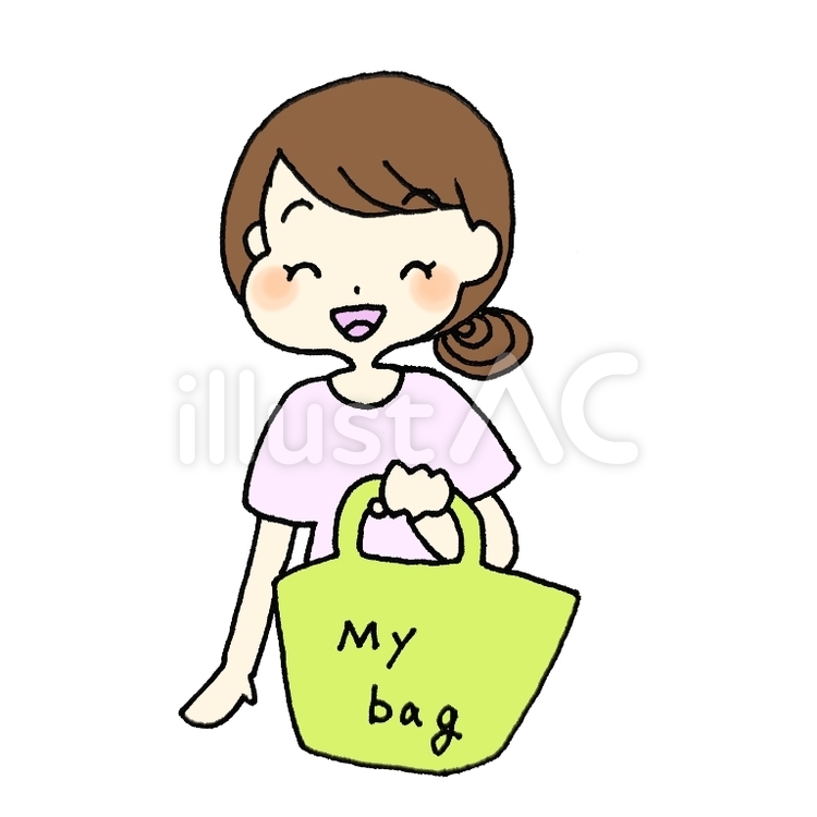 マイバッグを持って行こう！ マイバッグ,買い物,レジ袋有料化のイラスト素材