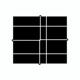 折りたたんで紐で縛った段ボール箱 段ボール,箱,梱包,シルエット,シンプル,挿絵,黒,アイコン,リサイクル,資源ごみのイラスト素材