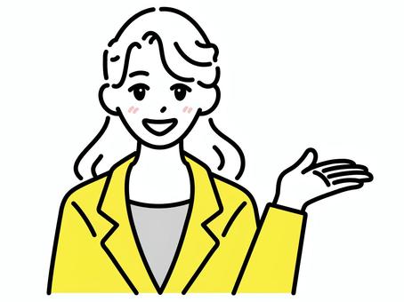 案内_右_若い女性 ごあんない,ご案内,こちら,案内,女性,人,ビジネス,スーツ,若い,ヤングのイラスト素材