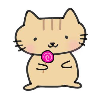 Cat with candy, cat, candy, candy, JPG