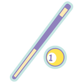 パステルカラーかわいいイラストビリヤード ビリヤード,ビリヤードボール,カラー,パステルカラー,紫,かわいい,丸,ナインボール,ボール,球のイラスト素材