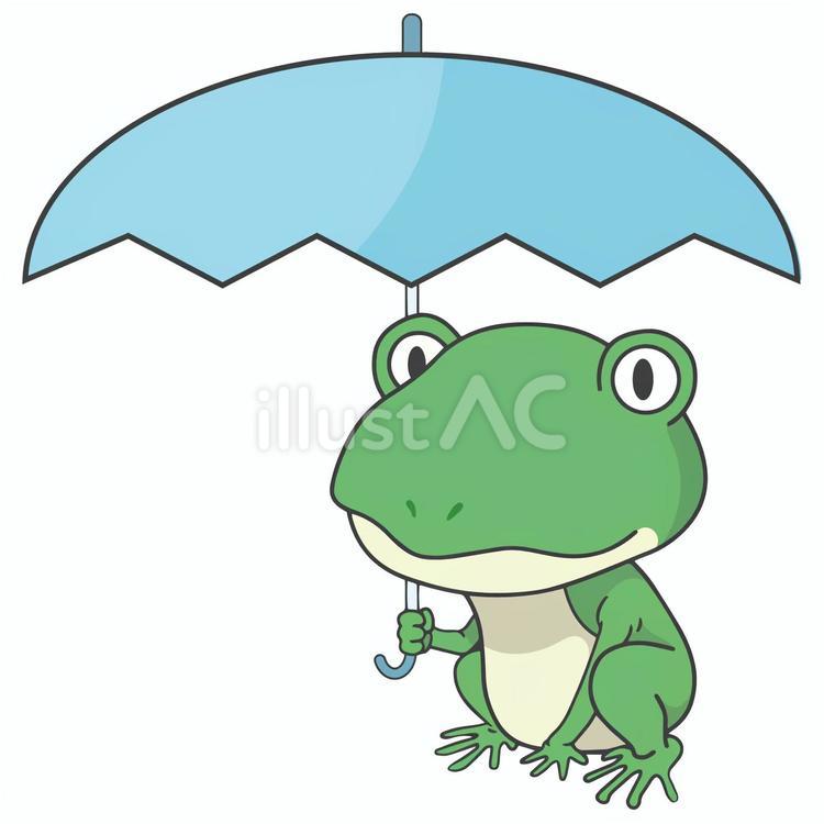 傘をさすカエル カエル,動物,傘のイラスト素材