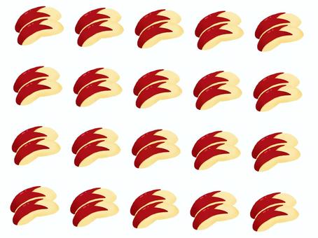 うさぎリンゴパターン うさぎリンゴ,果物,りんご,カットフルーツ,パターン,赤,食べ物,皮のイラスト素材
