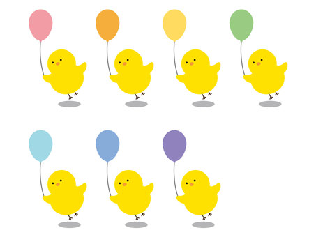 Chick_balloon, , JPG, PNG and AI