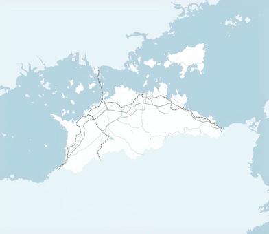 香川県のシンプルなロードマップ  香川,香川県,日本,地図,瀬戸内,高松,瀬戸内海,四国,四国地方,マップのイラスト素材