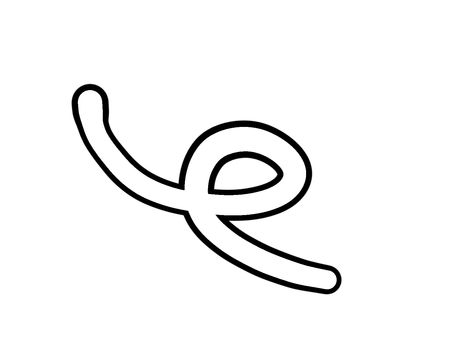 ポロっと転がる動きの効果線　ふちあり 効果線,あしらい,落ちる,シンプル,かわいい,おしゃれ,ポップ,手書き,ゆるい,フチありのイラスト素材