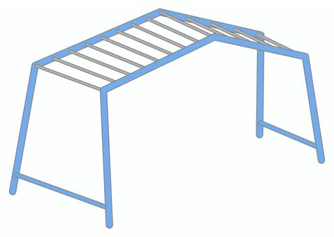 うんてい（線あり） うんてい,遊具,学校,運動場,校庭,スポーツ,体育,筋トレ,イラスト,線ありのイラスト素材