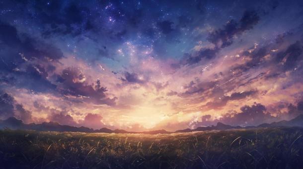 朝焼けの草原１