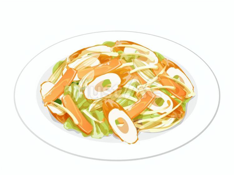 ちくわの野菜炒め 野菜炒め,ちくわ,キャベツのイラスト素材