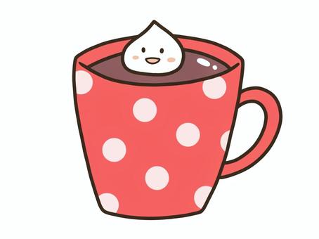 ココア(レッド) ココア,飲み物,ホットドリンク,ホットチョコレート,ホット,冬,イラスト,カットイラスト,手描き,シンプルのイラスト素材