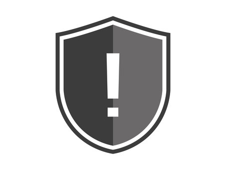 セキュリティ・警告（黒・グレー） セキュリティ,警告,危険,アイコン,アラート,インターネット,ネットワーク,サイバー,クラウド,デジタルのイラスト素材