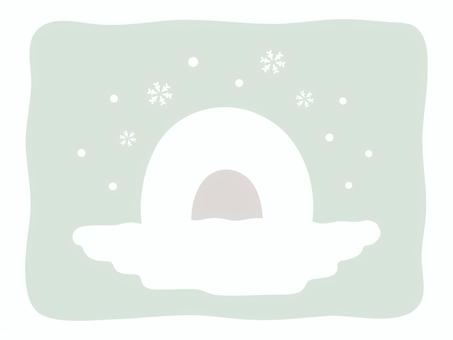 かまくらと雪、冬のイラスト かまくらと雪、冬のイラスト 冬,かまくら,冬景色,雪,風景,かわいい,イラスト,ベクター,雪の結晶,雪だるまのイラスト素材