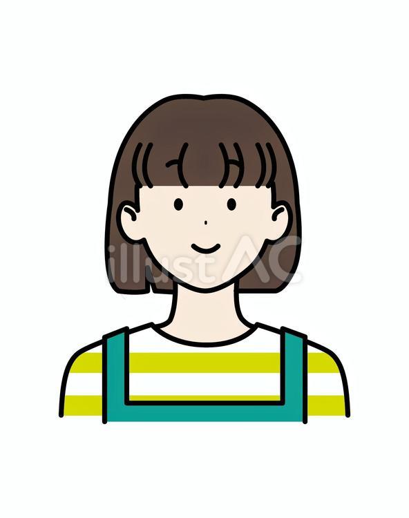 ショートボブの店員さん 店員,店員さん,女のイラスト素材