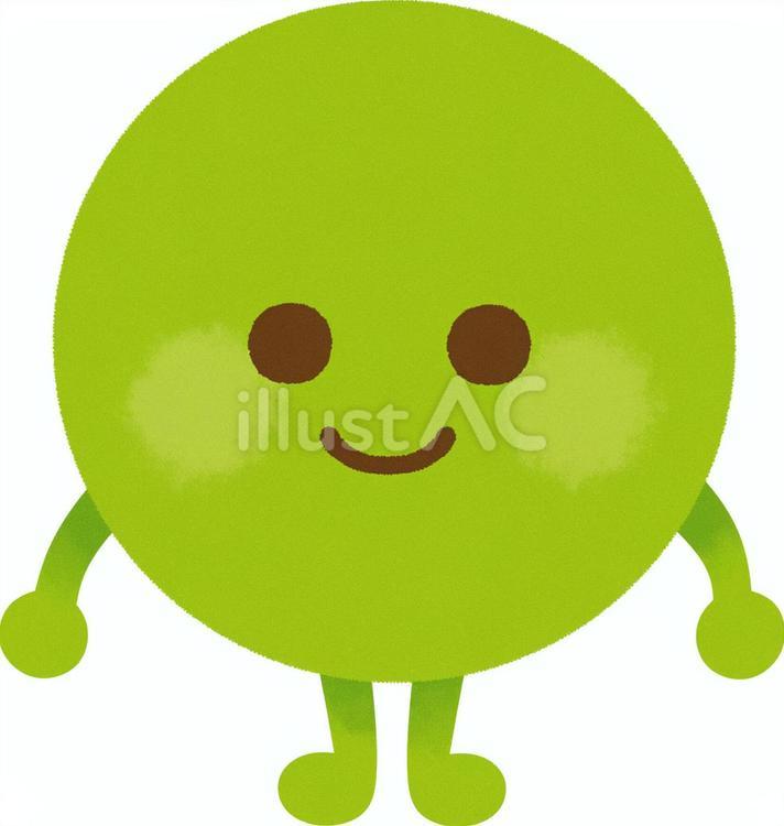 菌のキャラクター(緑) 菌,キャラクター,細菌のイラスト素材