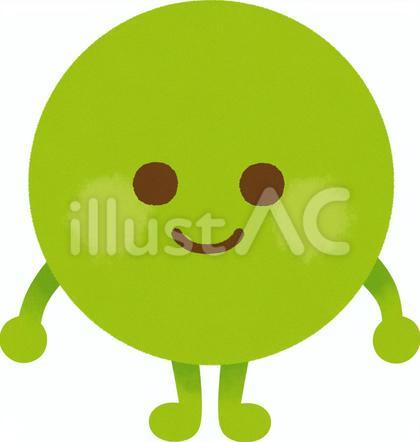 菌のキャラクター(緑)