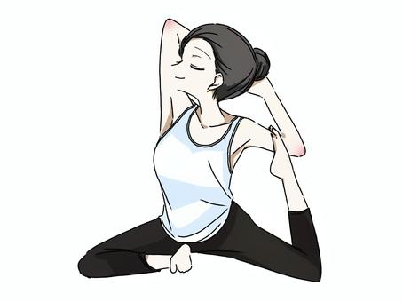 ヨガをする女性 ヨガをする女性 女性,ヨガ,美容のイラスト素材