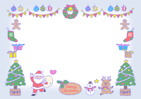 クリスマスフレーム01 パステルブルー