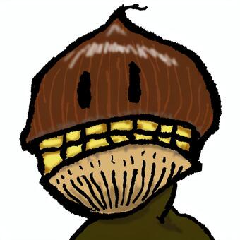栗人間？いや、歯が栗の種なクリさんですA 栗,クリ,マロン,栗の実,秋,食欲の秋,デザート,おやつ,種,ナッツのイラスト素材