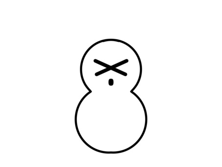 びっくりしている雪だるま