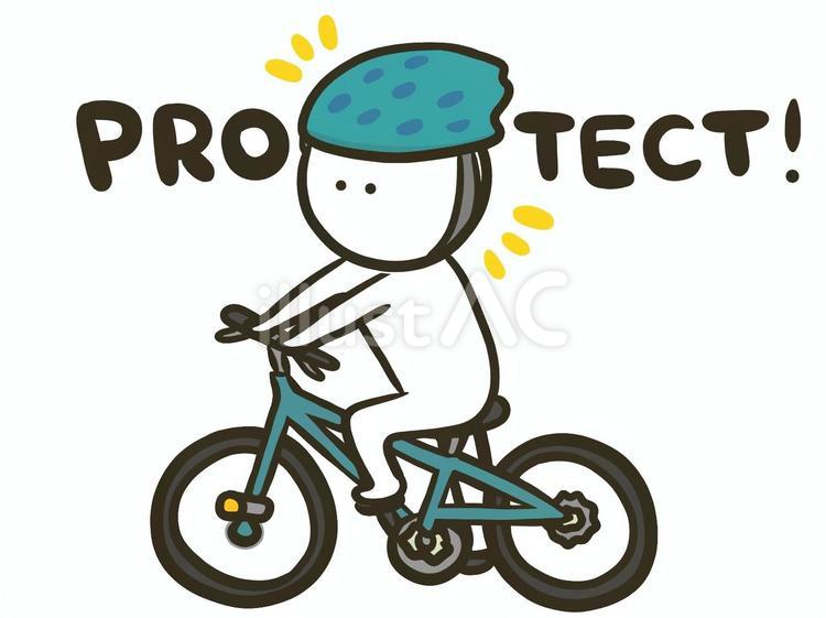 ヘルメットを着用して自転車に乗る棒人間2 棒人間,人間,ポーズのイラスト素材