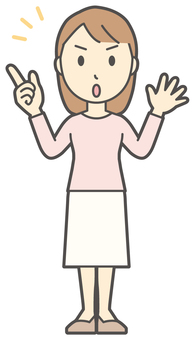  ロングヘア女性-534-全身