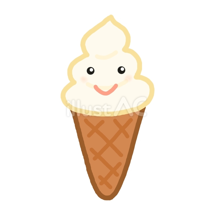 ほのぼのバニラソフトクリーム ソフトクリーム,バニラ,コーンのイラスト素材