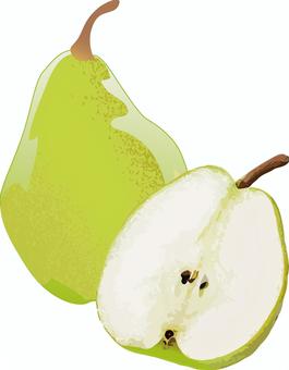 Illustration, fruit, fruits, pear, 