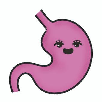 元気な胃のイラスト 胃,医療,人体,臓器,消化器官,消化器内科,保健室,授業,ピンク,ヘルスケアのイラスト素材