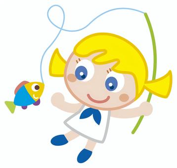 釣り こども,釣り,人物,魚,遊びのイラスト素材