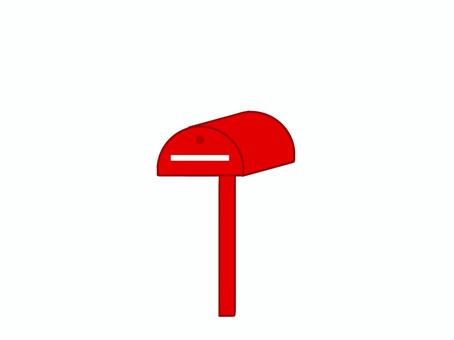 家の郵便受け（赤） 郵便受け,ポスト,手紙,新聞,手描き,シンプル,郵便ポスト,玄関のイラスト素材