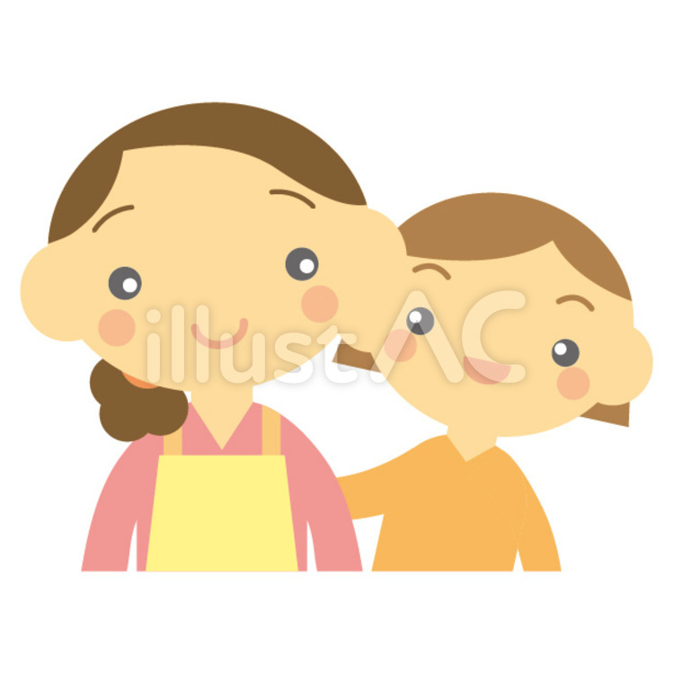 ママと女の子 親子,主婦,子供のイラスト素材