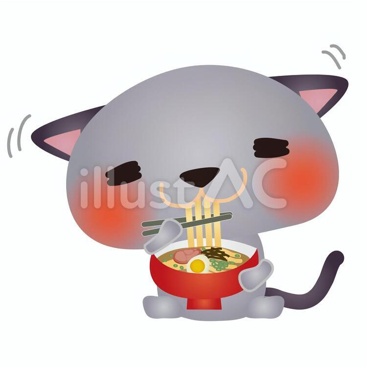 cat151 猫,ラーメン,いただきますのイラスト素材