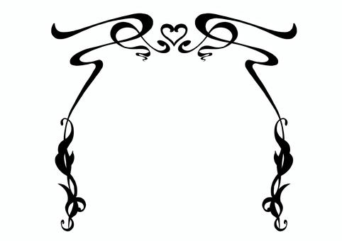 モノクロエレガンスフレーム2025① エレガント,フレーム,飾り枠,クラシック,デコレーション,イラスト,手描き,葉,ボタニカル,グラフィックのイラスト素材