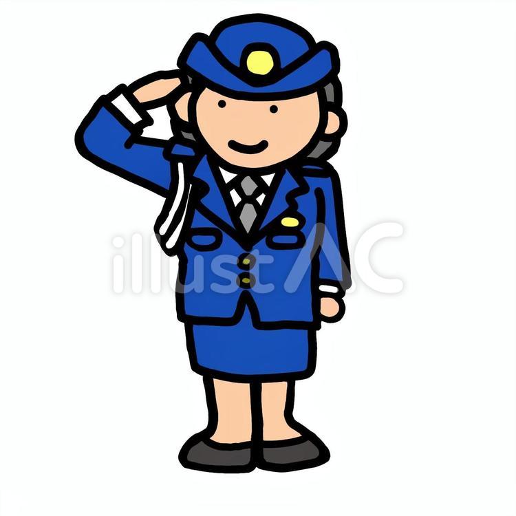 女性警察官 警察官,女性,人物のイラスト素材