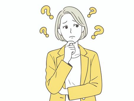 考える女性3 悩む,女性,考える,ビジネス,疑問,ビジネスウーマン,シンプル,心配,はてな,悩みのイラスト素材