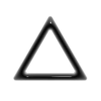 ぷっくりした黒い三角形の3Dフレーム 三角形,フレーム,3d,立体,マーク,アイコン,可愛い,フェミニン,枠,キュートのイラスト素材