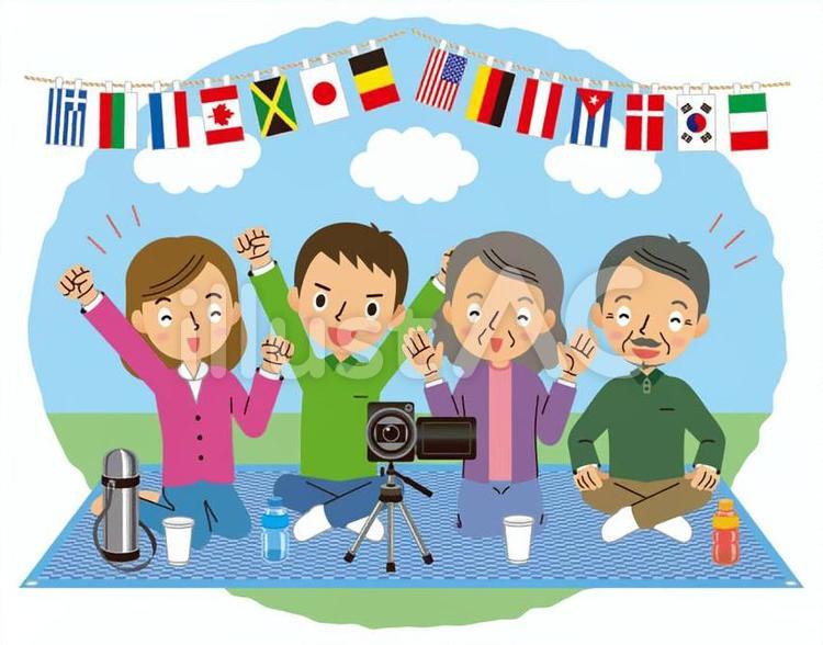 観客 観客,応援,万国旗のイラスト素材