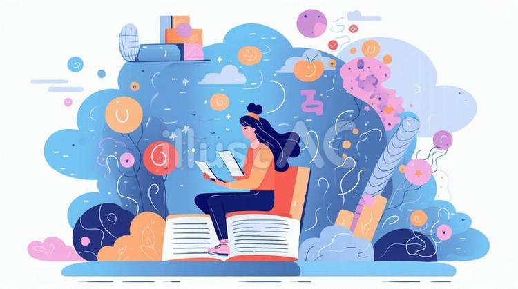 大規模言語コンセプトイラスト 脳,知恵,テクノロジーのイラスト素材
