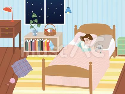 部屋でのぐっすり睡眠時間