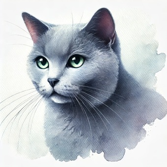 ロシアンブルー ロシアンブルー 動物,猫科,毛皮のイラスト素材