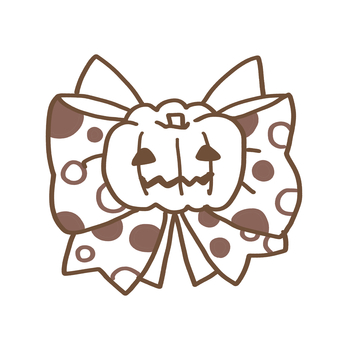 ハロウィンりぼん線画 ハロウィン,可愛い,リボン,かぼちゃ,飾り,シンプル,線画,塗り絵のイラスト素材